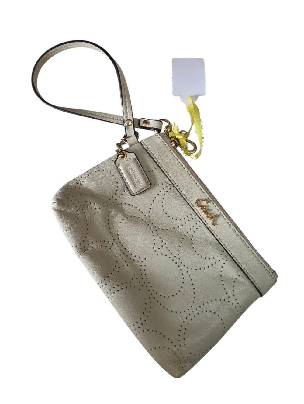 Coach Wristlet Wallet Cream Signature